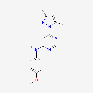molecular formula C16H17N5O B5821041 6-(3,5-dimethyl-1H-pyrazol-1-yl)-N-(4-methoxyphenyl)-4-pyrimidinamine 