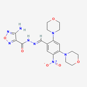 molecular formula C18H22N8O6 B5821042 4-amino-N'-(2,4-di-4-morpholinyl-5-nitrobenzylidene)-1,2,5-oxadiazole-3-carbohydrazide 