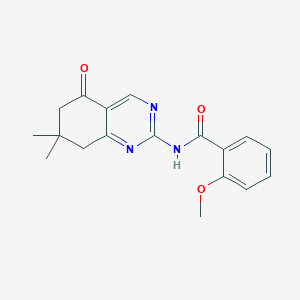 molecular formula C18H19N3O3 B5821063 N-(7,7-dimethyl-5-oxo-5,6,7,8-tetrahydro-2-quinazolinyl)-2-methoxybenzamide 