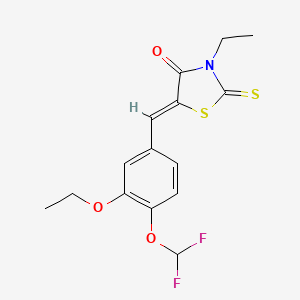 molecular formula C15H15F2NO3S2 B5821081 5-[4-(difluoromethoxy)-3-ethoxybenzylidene]-3-ethyl-2-thioxo-1,3-thiazolidin-4-one 