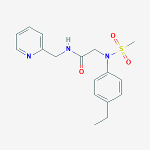 molecular formula C17H21N3O3S B5821096 N~2~-(4-ethylphenyl)-N~2~-(methylsulfonyl)-N~1~-(2-pyridinylmethyl)glycinamide 