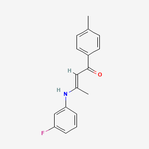 molecular formula C17H16FNO B5821109 3-[(3-fluorophenyl)amino]-1-(4-methylphenyl)-2-buten-1-one 