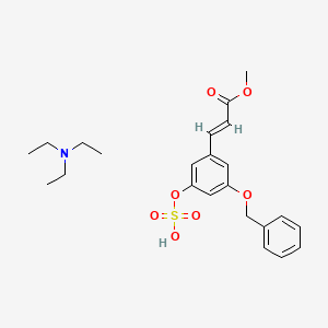 molecular formula C23H31NO7S B582111 3-Benzyloxy-5-hydroxyphenylpropenoic Acid 3-Sulfate Methyl Ester Triethylamine CAS No. 1798428-50-8