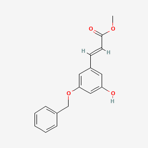 molecular formula C17H16O4 B582112 3-苄氧基-5-羟基苯丙烯酸甲酯 CAS No. 1798418-54-8