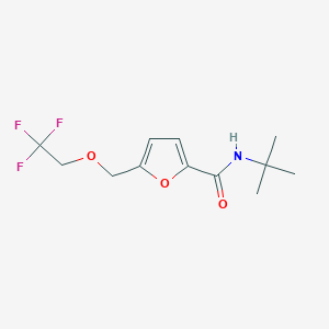 molecular formula C12H16F3NO3 B5821120 N-(tert-butyl)-5-[(2,2,2-trifluoroethoxy)methyl]-2-furamide 