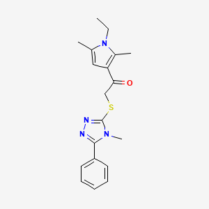 1-(1-ethyl-2,5-dimethyl-1H-pyrrol-3-yl)-2-[(4-methyl-5-phenyl-4H-1,2,4-triazol-3-yl)thio]ethanone