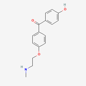 molecular formula C16H17NO3 B582117 (4-Hydroxyphenyl)[4-[2-(methylamino)ethoxy]phenyl]methanone CAS No. 1231819-50-3