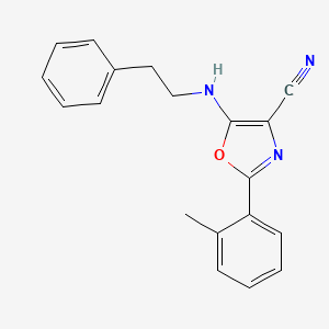 2-(2-methylphenyl)-5-[(2-phenylethyl)amino]-1,3-oxazole-4-carbonitrile