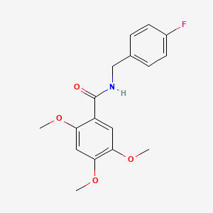molecular formula C17H18FNO4 B5821197 N-(4-fluorobenzyl)-2,4,5-trimethoxybenzamide 