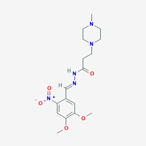 molecular formula C17H25N5O5 B5821219 N'-(4,5-dimethoxy-2-nitrobenzylidene)-3-(4-methyl-1-piperazinyl)propanohydrazide 