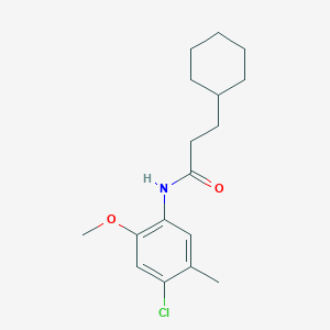 molecular formula C17H24ClNO2 B5821316 N-(4-chloro-2-methoxy-5-methylphenyl)-3-cyclohexylpropanamide 