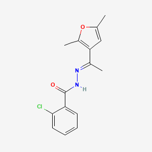molecular formula C15H15ClN2O2 B5821318 2-chloro-N'-[1-(2,5-dimethyl-3-furyl)ethylidene]benzohydrazide 