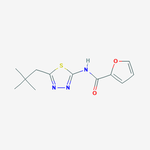 molecular formula C12H15N3O2S B5821383 N-[5-(2,2-dimethylpropyl)-1,3,4-thiadiazol-2-yl]-2-furamide 