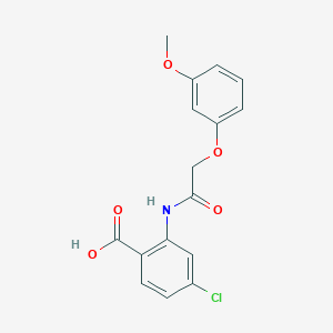 molecular formula C16H14ClNO5 B5821396 4-chloro-2-{[(3-methoxyphenoxy)acetyl]amino}benzoic acid 