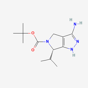 molecular formula C13H22N4O2 B582141 tert-butyl (6S)-3-amino-6-propan-2-yl-4,6-dihydro-1H-pyrrolo[3,4-c]pyrazole-5-carboxylate CAS No. 1263283-97-1