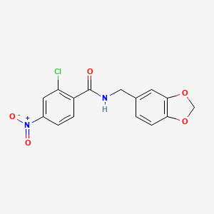 molecular formula C15H11ClN2O5 B5821433 N-(1,3-benzodioxol-5-ylmethyl)-2-chloro-4-nitrobenzamide 