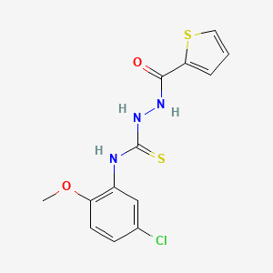 molecular formula C13H12ClN3O2S2 B5821452 N-(5-chloro-2-methoxyphenyl)-2-(2-thienylcarbonyl)hydrazinecarbothioamide 