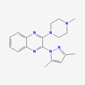 molecular formula C18H22N6 B5821459 2-(3,5-dimethyl-1H-pyrazol-1-yl)-3-(4-methyl-1-piperazinyl)quinoxaline 