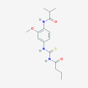 molecular formula C16H23N3O3S B5821474 N-({[4-(isobutyrylamino)-3-methoxyphenyl]amino}carbonothioyl)butanamide 