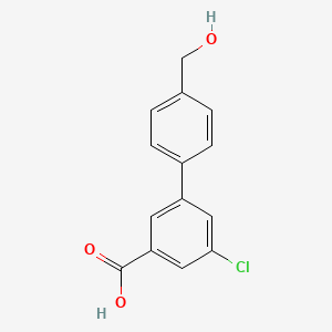 molecular formula C14H11ClO3 B582148 5-Chloro-3-(4-hydroxymethylphenyl)benzoic acid CAS No. 1262005-64-0