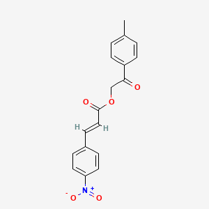 molecular formula C18H15NO5 B5821528 2-(4-methylphenyl)-2-oxoethyl 3-(4-nitrophenyl)acrylate 