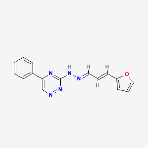 molecular formula C16H13N5O B5821542 3-(2-furyl)acrylaldehyde (5-phenyl-1,2,4-triazin-3-yl)hydrazone 