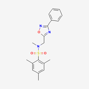 N,2,4,6-tetramethyl-N-[(3-phenyl-1,2,4-oxadiazol-5-yl)methyl]benzenesulfonamide
