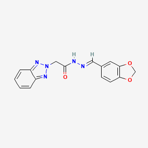 molecular formula C16H13N5O3 B5821569 N'-(1,3-benzodioxol-5-ylmethylene)-2-(2H-1,2,3-benzotriazol-2-yl)acetohydrazide 