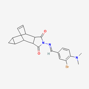 molecular formula C20H20BrN3O2 B5821577 4-{[3-bromo-4-(dimethylamino)benzylidene]amino}-4-azatetracyclo[5.3.2.0~2,6~.0~8,10~]dodec-11-ene-3,5-dione 