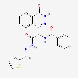 molecular formula C22H17N5O3S B5821586 N-{2-oxo-1-(4-oxo-3,4-dihydro-1-phthalazinyl)-2-[2-(2-thienylmethylene)hydrazino]ethyl}benzamide 