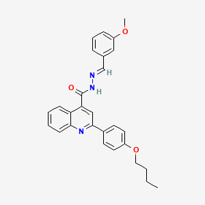molecular formula C28H27N3O3 B5821606 2-(4-butoxyphenyl)-N'-(3-methoxybenzylidene)-4-quinolinecarbohydrazide 