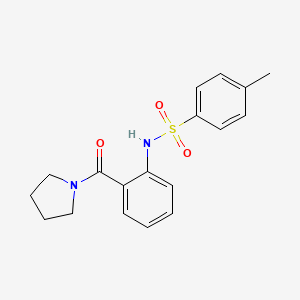 molecular formula C18H20N2O3S B5821614 4-methyl-N-[2-(1-pyrrolidinylcarbonyl)phenyl]benzenesulfonamide 