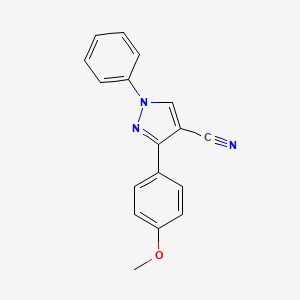 3-(4-methoxyphenyl)-1-phenyl-1H-pyrazole-4-carbonitrile