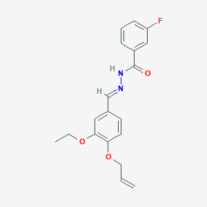 molecular formula C19H19FN2O3 B5821623 N'-[4-(allyloxy)-3-ethoxybenzylidene]-3-fluorobenzohydrazide 