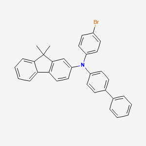 molecular formula C33H26BrN B582163 N-([1,1'-Biphenyl]-4-yl)-N-(4-bromophenyl)-9,9-dimethyl-9H-fluoren-2-amine CAS No. 1246562-40-2