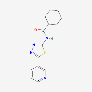 molecular formula C14H16N4OS B5821639 N-[5-(3-pyridinyl)-1,3,4-thiadiazol-2-yl]cyclohexanecarboxamide 