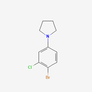 molecular formula C10H11BrClN B582164 1-(4-Bromo-3-chlorophenyl)pyrrolidine CAS No. 1291487-20-1