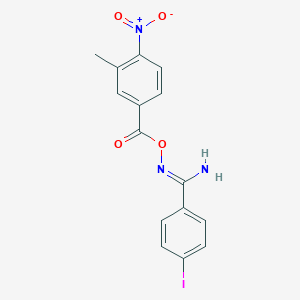 molecular formula C15H12IN3O4 B5821657 4-iodo-N'-[(3-methyl-4-nitrobenzoyl)oxy]benzenecarboximidamide 