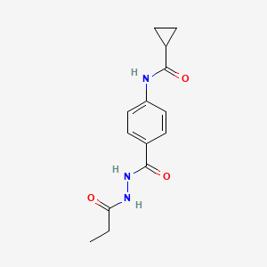molecular formula C14H17N3O3 B5821666 N-{4-[(2-propionylhydrazino)carbonyl]phenyl}cyclopropanecarboxamide 