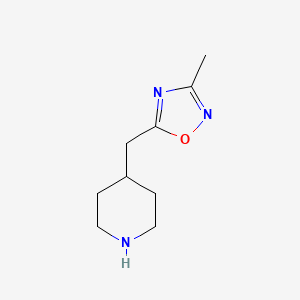 molecular formula C9H15N3O B582169 3-Methyl-5-(piperidin-4-ylmethyl)-1,2,4-oxadiazole CAS No. 1211666-31-7