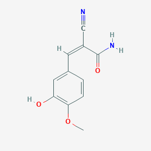 2-cyano-3-(3-hydroxy-4-methoxyphenyl)acrylamide