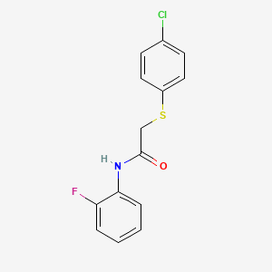 molecular formula C14H11ClFNOS B5821699 2-[(4-chlorophenyl)thio]-N-(2-fluorophenyl)acetamide 