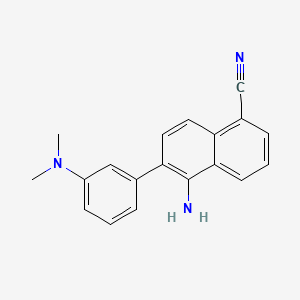 molecular formula C19H17N3 B582171 5-氨基-6-(3-(二甲氨基)苯基)-1-萘腈 CAS No. 1240642-74-3