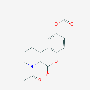 4-acetyl-5-oxo-1,3,4,5-tetrahydro-2H-chromeno[3,4-b]pyridin-9-yl acetate