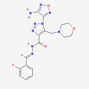 molecular formula C17H18FN9O3 B5821718 1-(4-amino-1,2,5-oxadiazol-3-yl)-N'-(2-fluorobenzylidene)-5-(morpholin-4-ylmethyl)-1H-1,2,3-triazole-4-carbohydrazide 