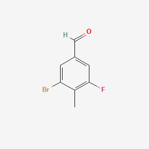 molecular formula C8H6BrFO B582172 5-溴-3-氟-4-甲基苯甲醛 CAS No. 1370411-47-4
