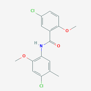 molecular formula C16H15Cl2NO3 B5821727 5-chloro-N-(4-chloro-2-methoxy-5-methylphenyl)-2-methoxybenzamide 