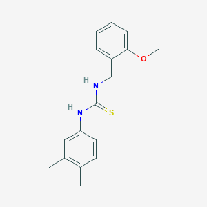 molecular formula C17H20N2OS B5821733 N-(3,4-dimethylphenyl)-N'-(2-methoxybenzyl)thiourea 