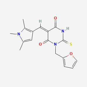 molecular formula C17H17N3O3S B5821738 1-(2-furylmethyl)-2-thioxo-5-[(1,2,5-trimethyl-1H-pyrrol-3-yl)methylene]dihydro-4,6(1H,5H)-pyrimidinedione 