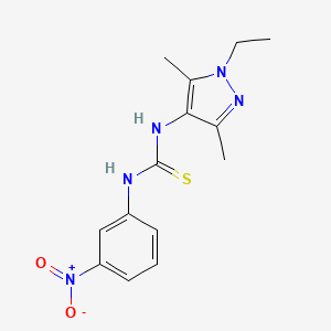 molecular formula C14H17N5O2S B5821756 N-(1-ethyl-3,5-dimethyl-1H-pyrazol-4-yl)-N'-(3-nitrophenyl)thiourea 